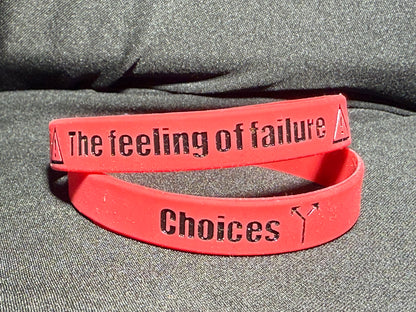 One Red and One White Choices wristband.